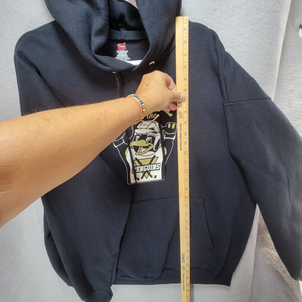 Hanes Pittsburgh Penguins‎ NHL Hoodie Sz 2XL Black Hooded Sweatshirt Hockey Fan - Picture 8 of 11